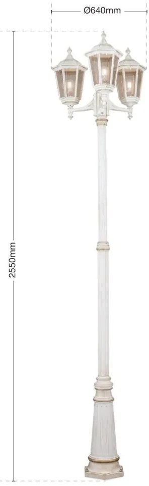 Stalp exterior stil clasic IP43 H255 Puchberg AL 11K/82579 weiß-gold/rauch OR