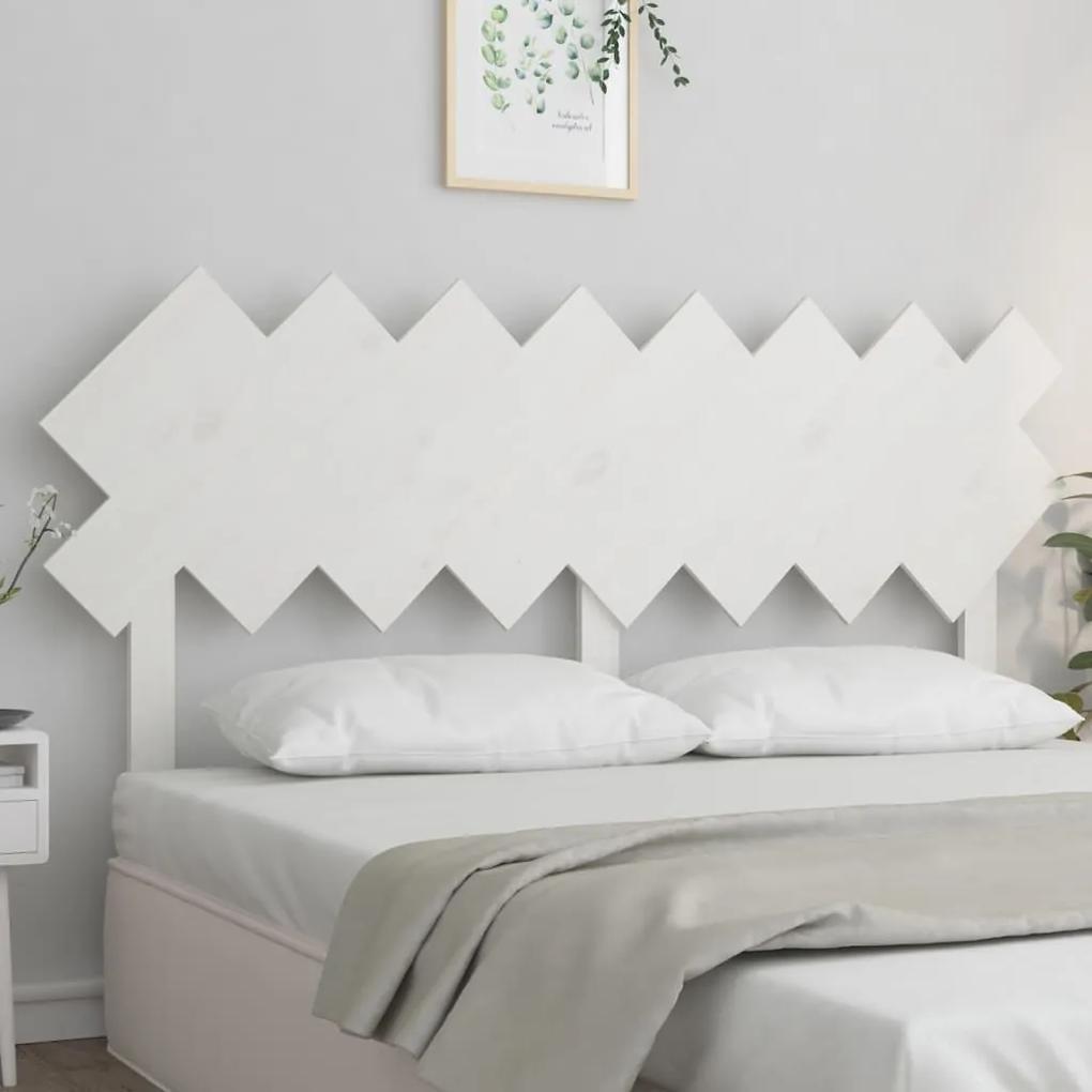 819231 vidaXL Tăblie de pat, alb, 159,5x3x80,5 cm, lemn masiv de pin