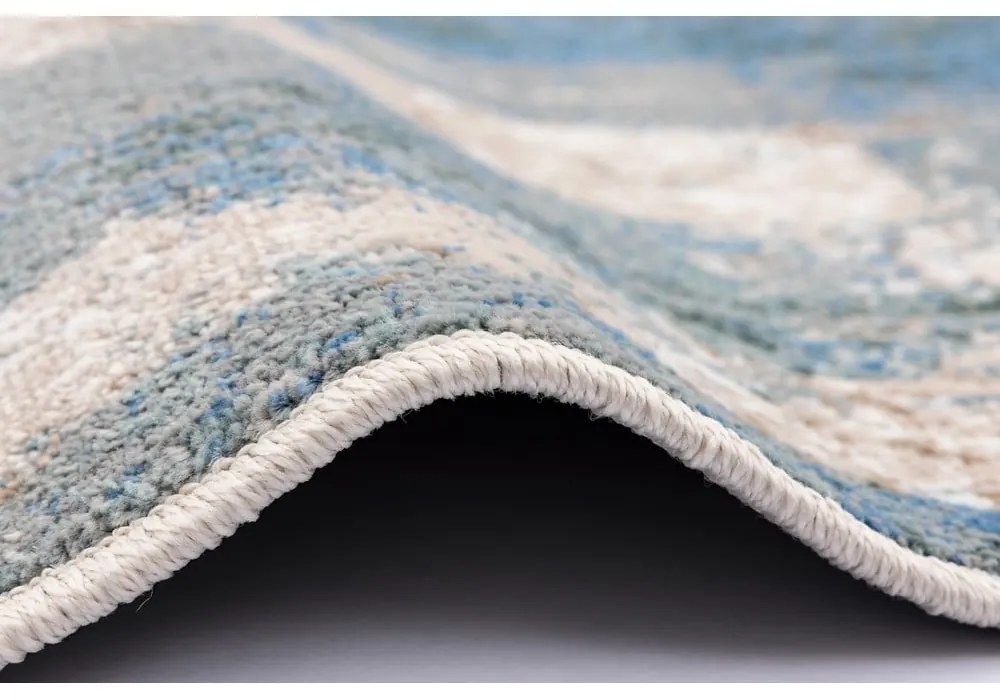 Covor tip traversă albastru deschis 80x300 cm Sensi Zashi – FD