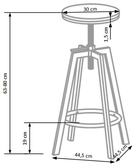 Scaun bar H-64 - H 63-80 cm