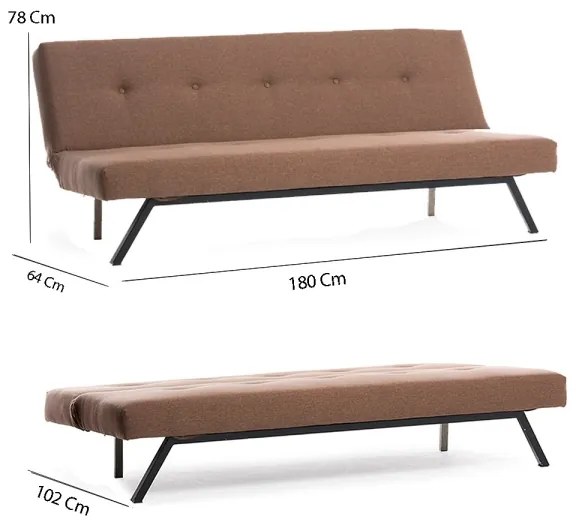 Canapea LOKO cu două locuri, maro