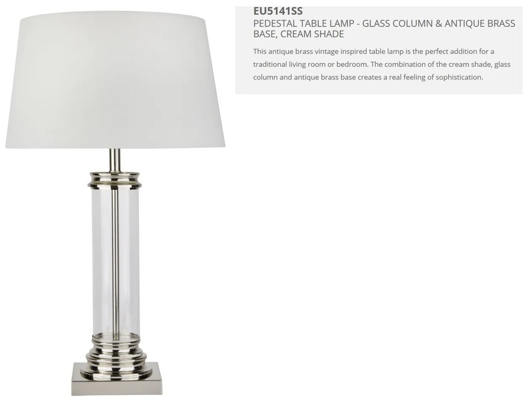 Veioza / Lampa de masa decorativa design elegant Pedestal EU5141SS SRT