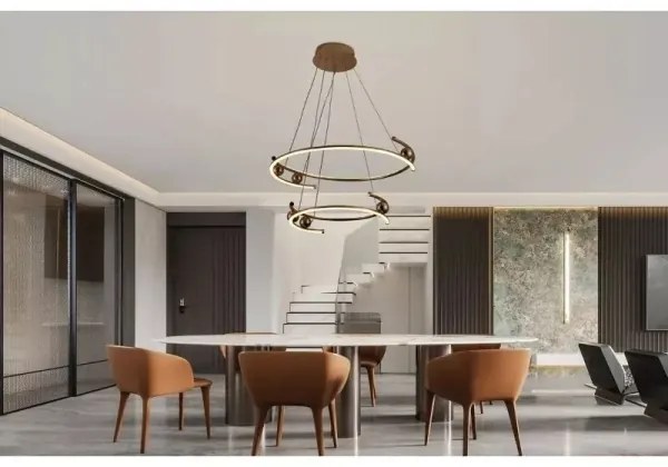 Lustră LED dimabilă pe cablu LED/80W/230V 3000-6500K + telecomandă