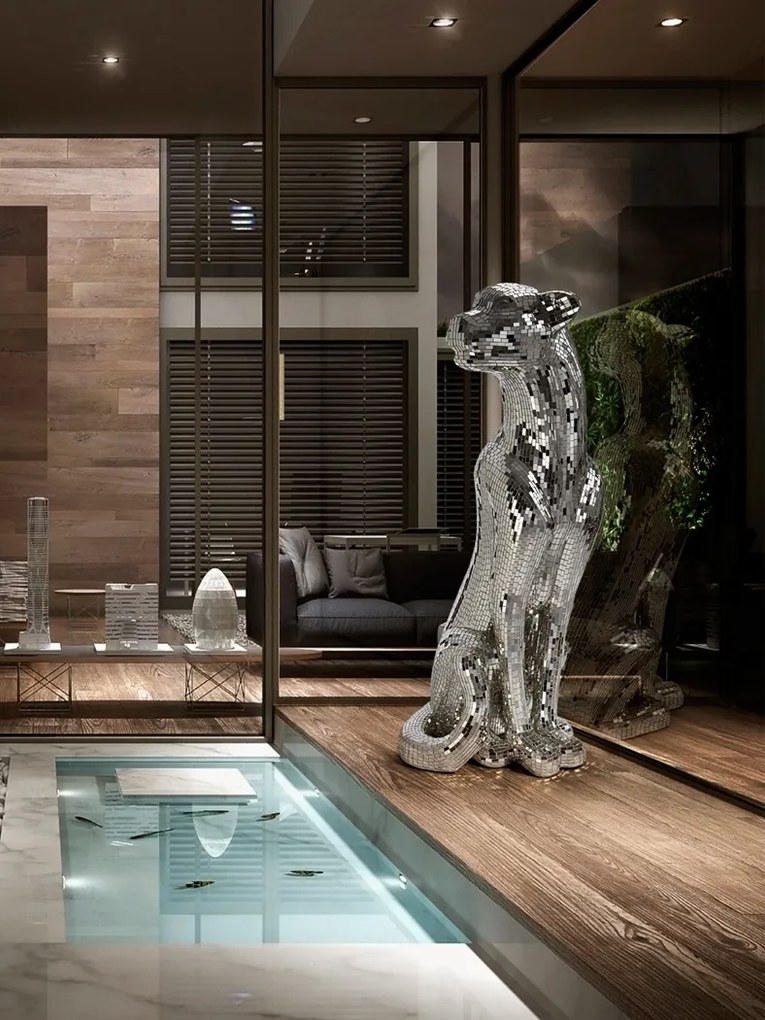 Figurina decorativa design lux Leopard Baguira RIGHT SV-523306