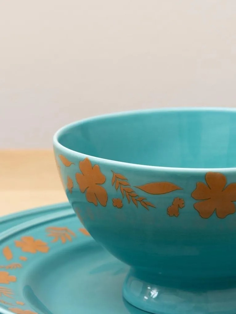 Bol din ceramica, D13.5cm, Flower