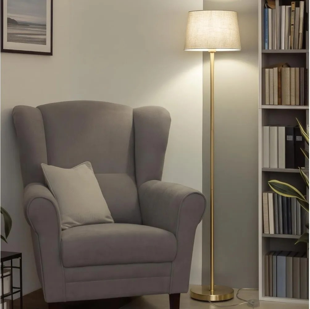 Brilagi - Lampă de podea LED CERIA 1xE27/20W/230V, Ø 30 cm, gri/auriu