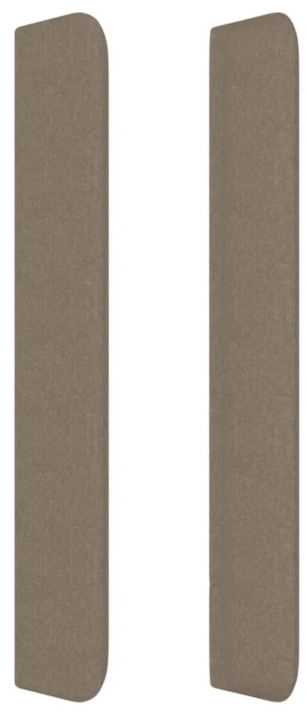 Tablie de pat cu aripioare gri taupe 147x16x118 128 cm textil 1, Gri taupe, 147 x 16 x 118 128 cm