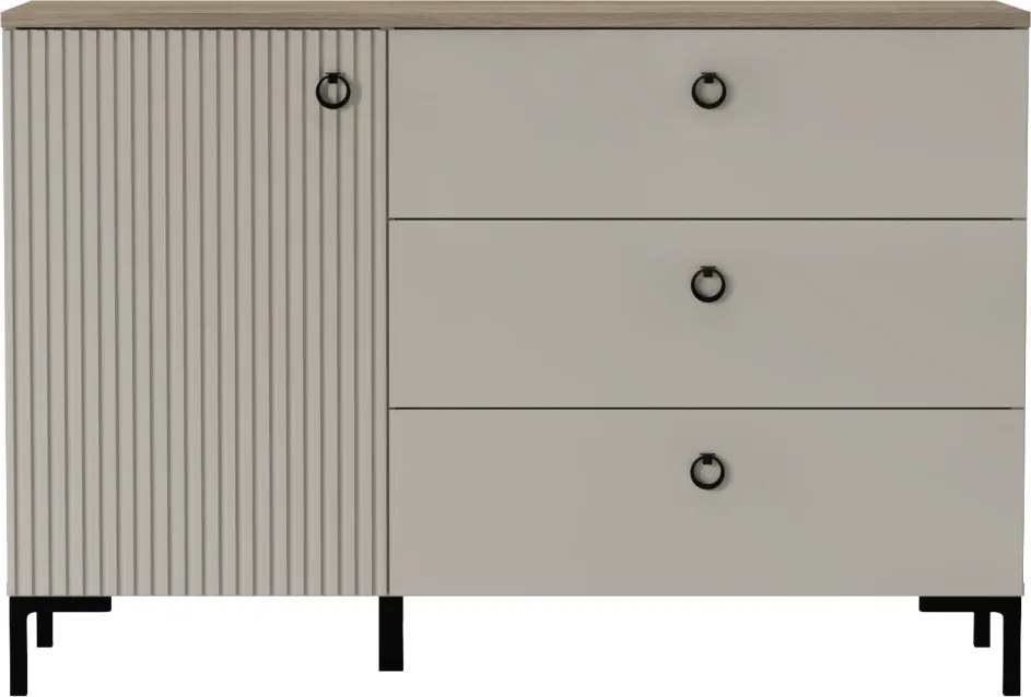 Comodă, stejar Taupe/stejar silverjack, DOMCA 1D3S