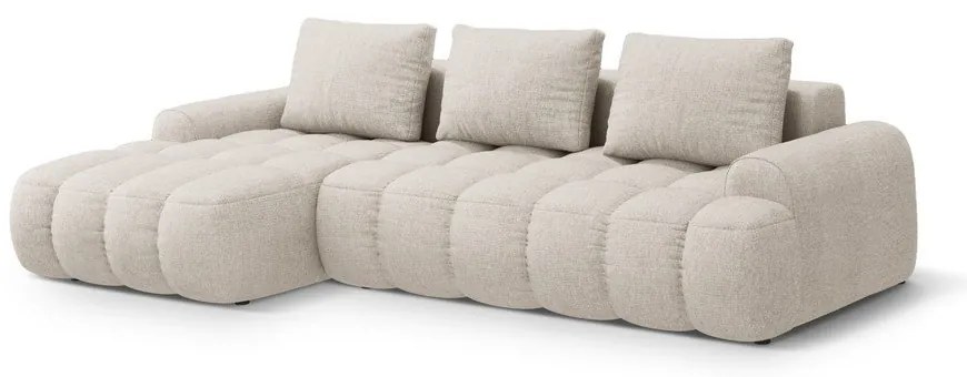 Colțar bej extensibil/cu spațiu de depozitare (cu colț pe partea stângă/cu șezlong) Linz – Cosmopolitan Design