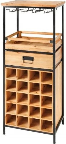 Masuta cu spatiu depozitare sticla si pahare design industrial Seven Seas 120cm