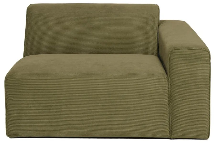 Modul pentru canapea verde din catifea reiată (partea dreaptă) Sting - Scandic