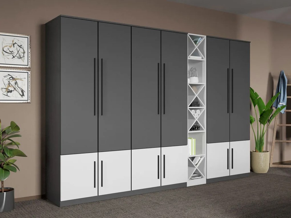 Set mobila dormitor complet Gri/Alb Shape C15