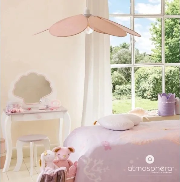 Atmosphera - Lustră suspendată cu cablu pentru copii PETAL 1xE27/40W/230V Ø 64 cm roz