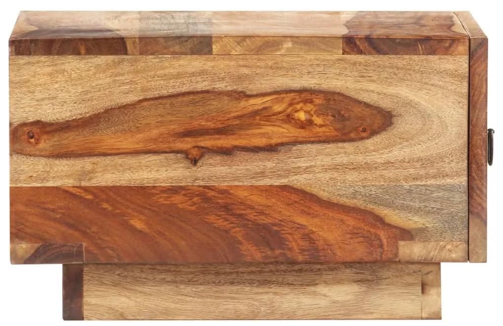 Noptiera, 40 x 40 x 25 cm, lemn masiv de sheesham