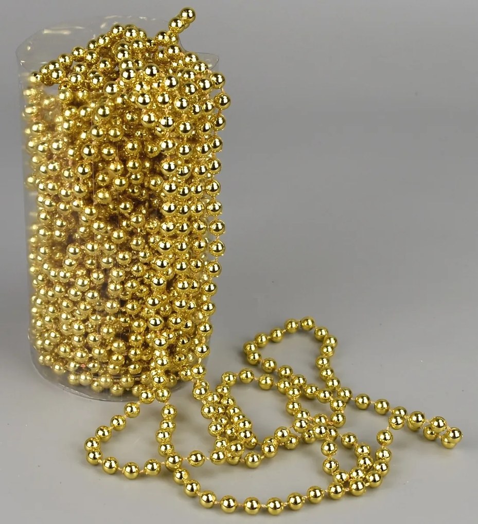Ghirlanda de Crăciun, din perle, auriu, 15 m