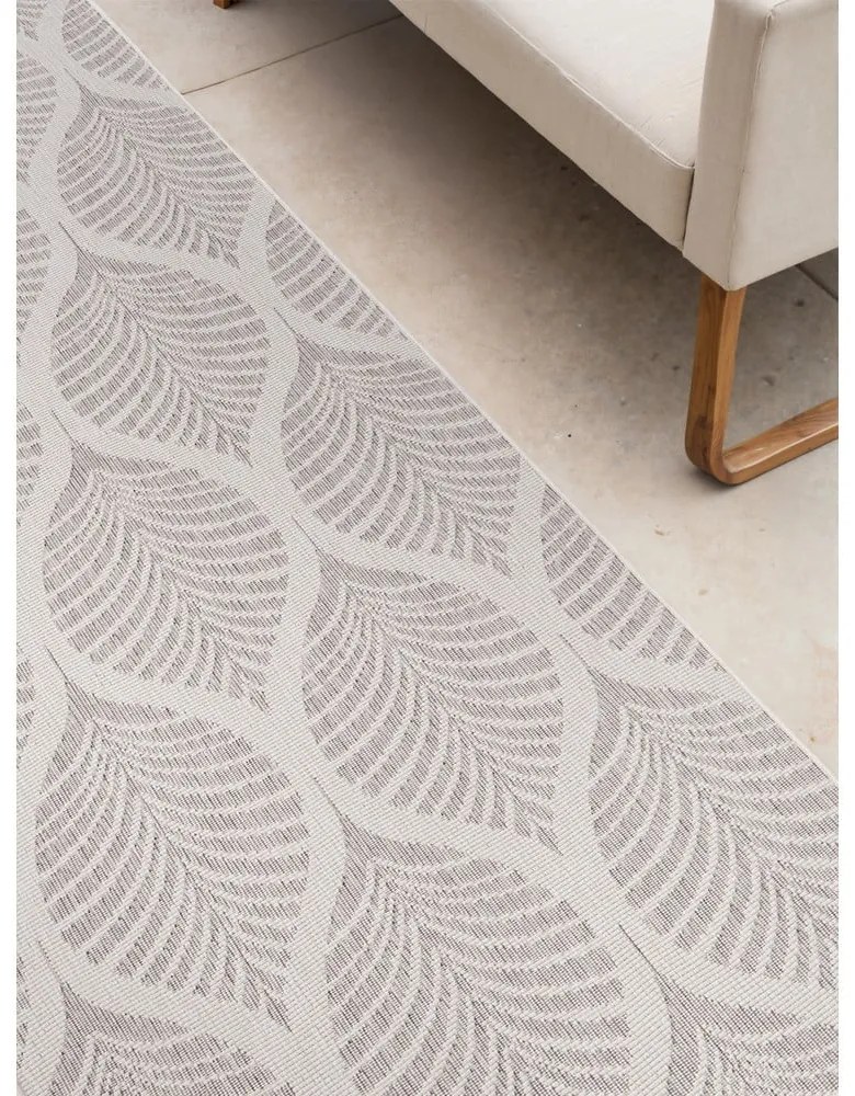 Covor tip traversă pentru interior și exterior gri/fildeș 80x250 cm Duet Liora – NORTHRUGS