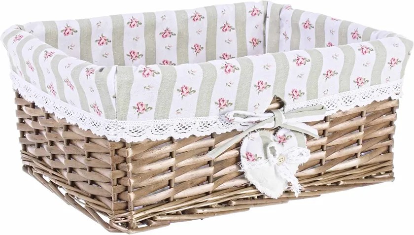 Cos decorativ din rattan cu husa Shantel 39 cm x 28 cm x 16 h
