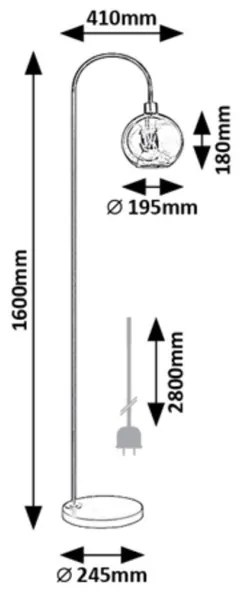 Lampadar RICARDO 1xE27/40W/230V Rabalux 74025