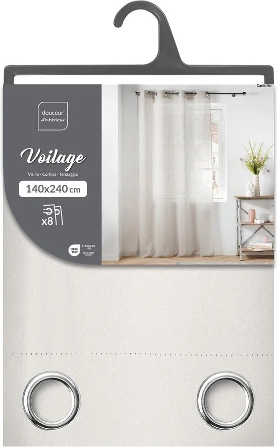 Perdea fildeș din voal 140x240 cm Carlin – douceur d'intérieur