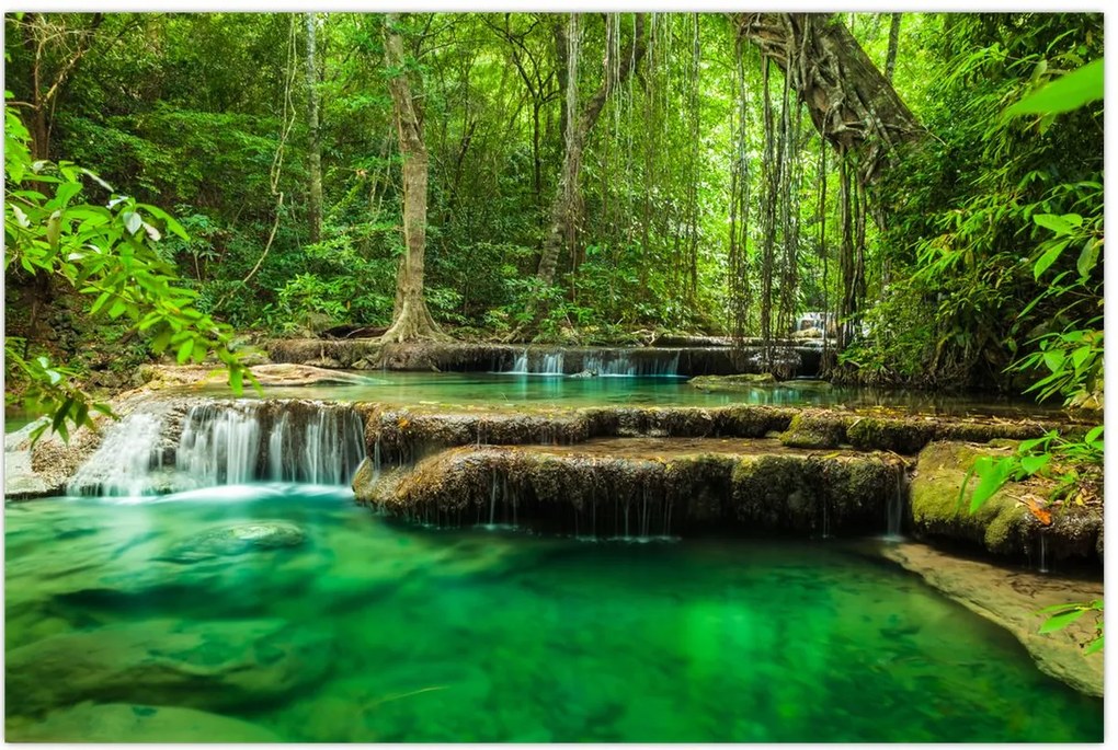 Tablou - Cascada verde (90x60 cm)