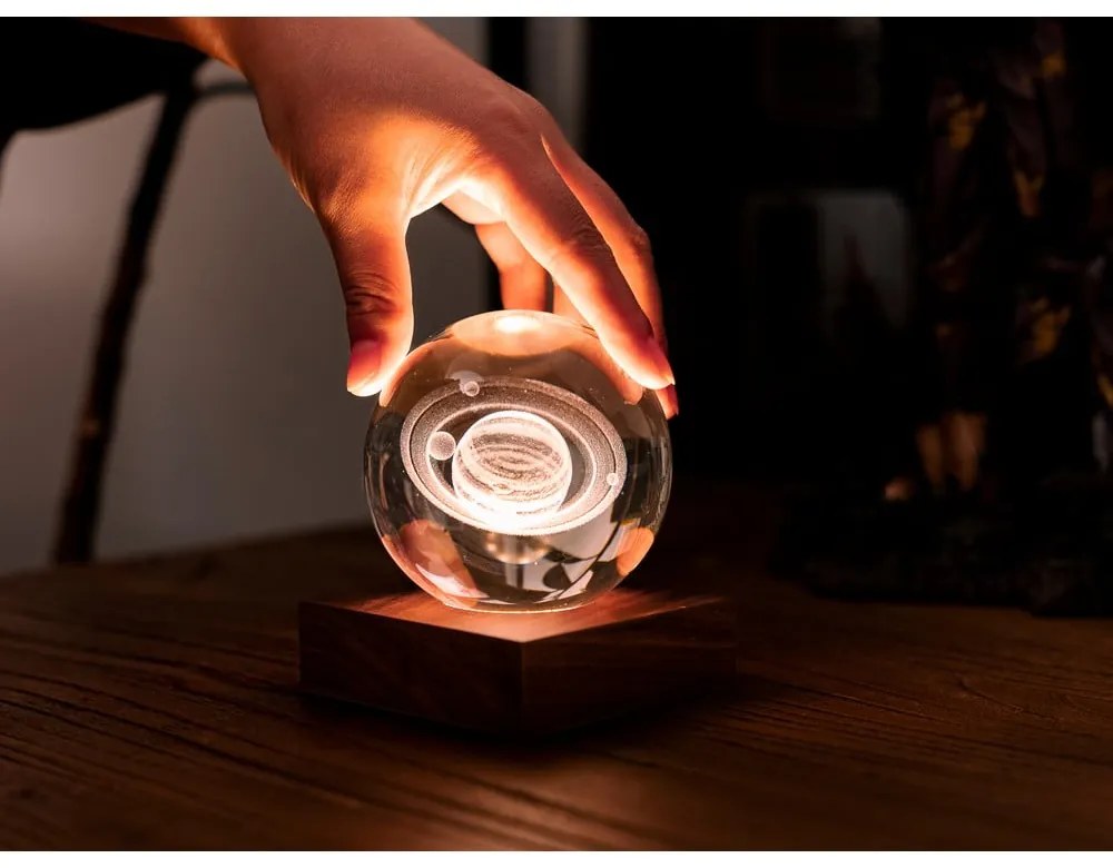 Decorațiune luminoasă maro închis cu USB Amber – Gingko