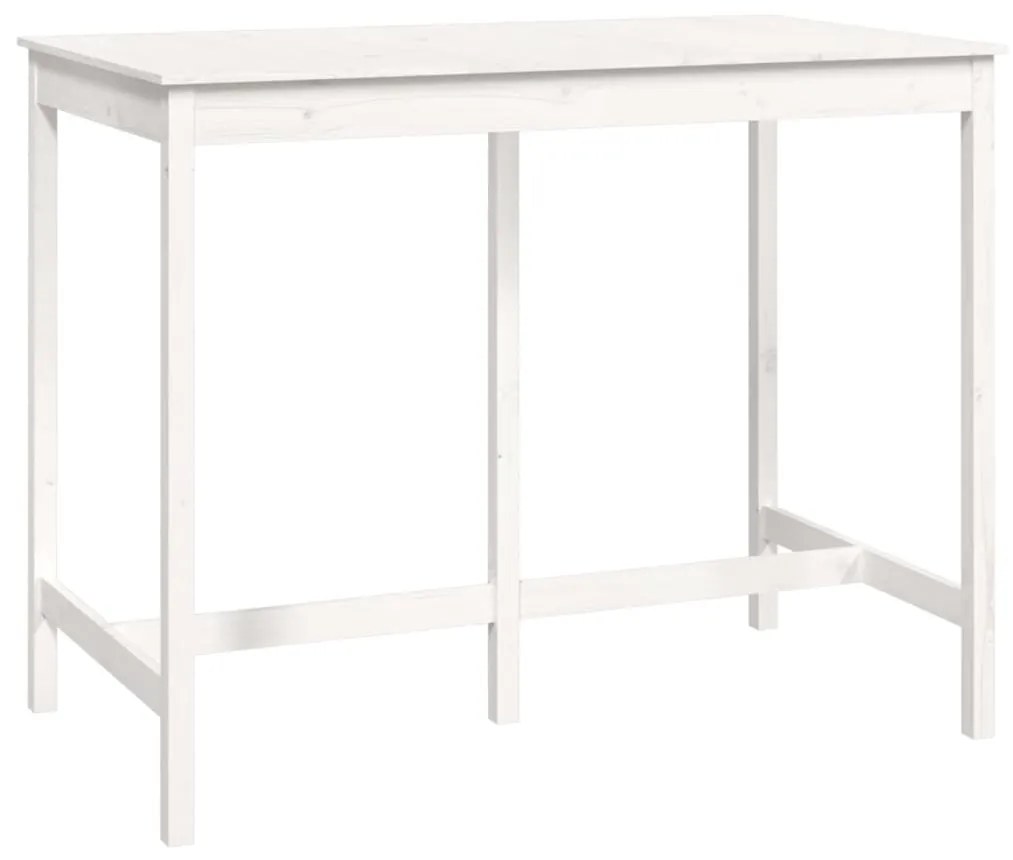 822158 vidaXL Masă de bar, alb, 140x80x110 cm, lemn masiv de pin