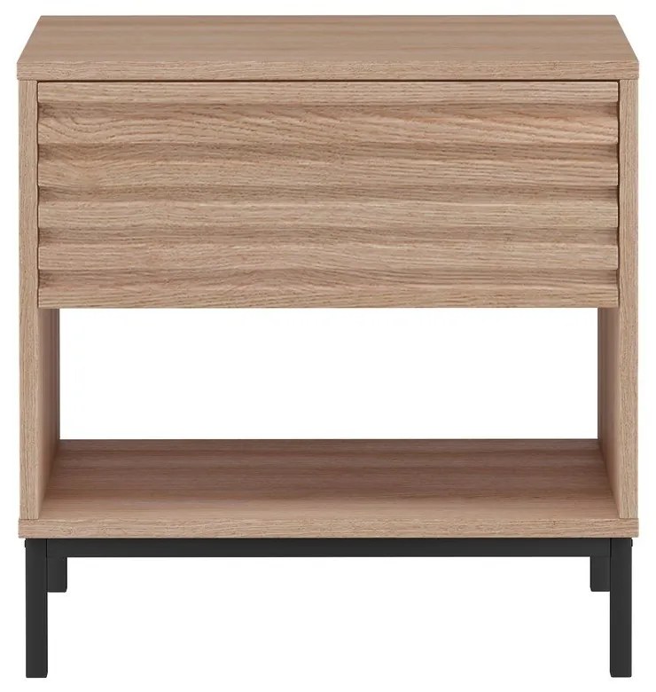 Noptieră în culoare naturală cu blat cu aspect de lemn de stejar Celine – Støraa