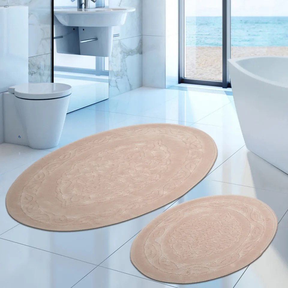 Set 2 Covoras de Baie COTTONKT000219, Bumbac, Bej