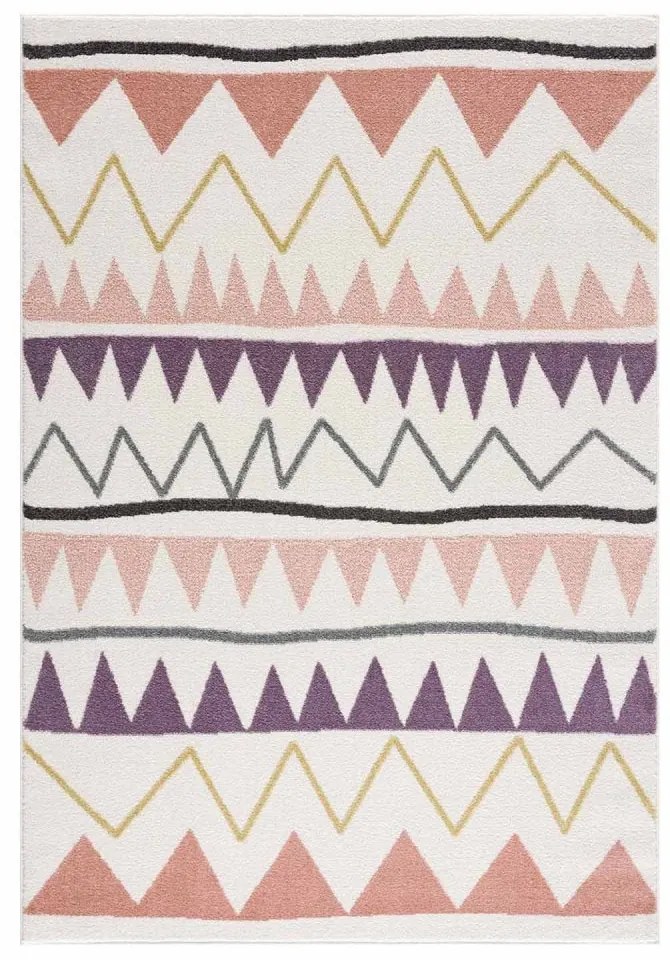 Covor modern colorat pentru copii, cu motiv în ZIG ZAG Lăţime: 140 cm | Lungime: 200 cm