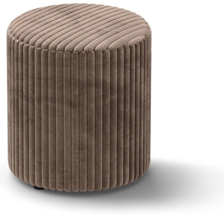 Taburet maro cu tapițerie din catifea reiată Dia – Micadoni