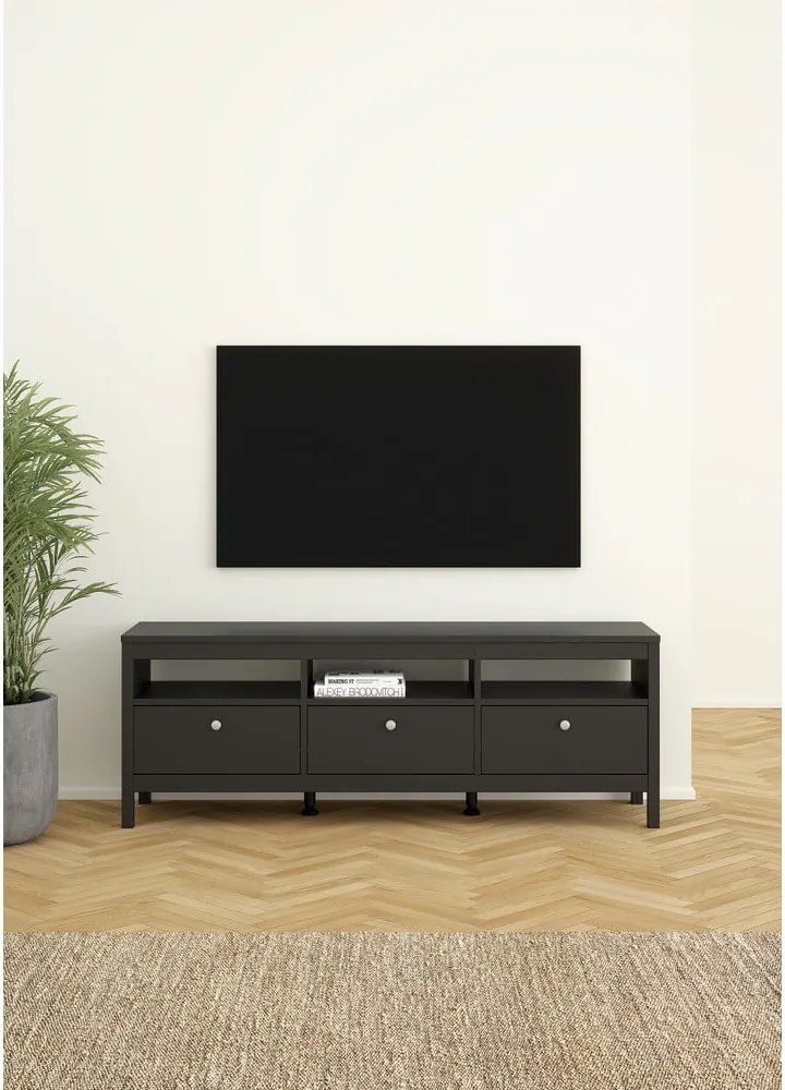 Comodă TV neagră 151x54 cm Madrid – Tvilum