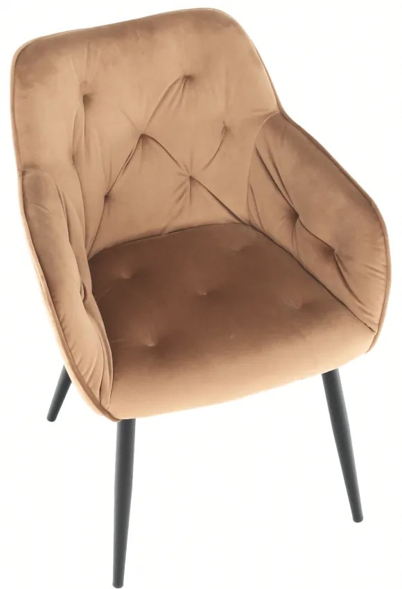 Fotoliu de design, material textil Velvet maro, BERILIO