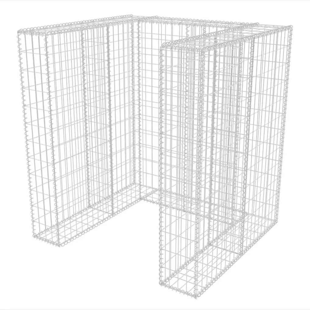 vidaXL Gabion unic îngrădire pubelă, oțel, 110 x 100 x 120 cm