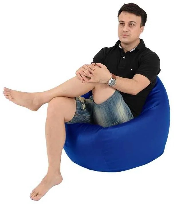 Fotoliu Relaxo, Material Piele ecologica - Albastru