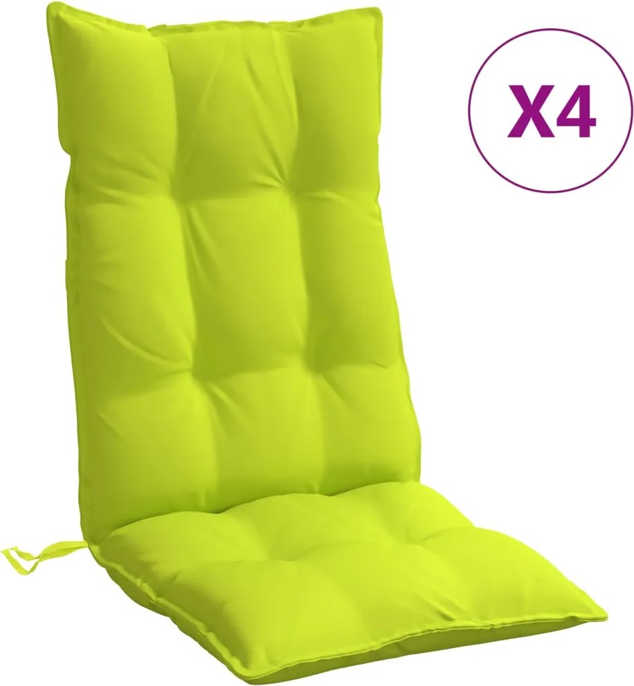 vidaXL Perne scaun cu spătar înalt, 4 buc, vernil, țesătură Oxford