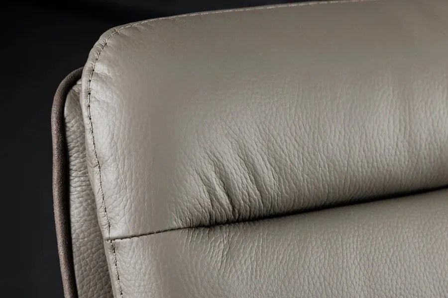 Scaun de bar pivotant Big George, microfibra/ piele taupe