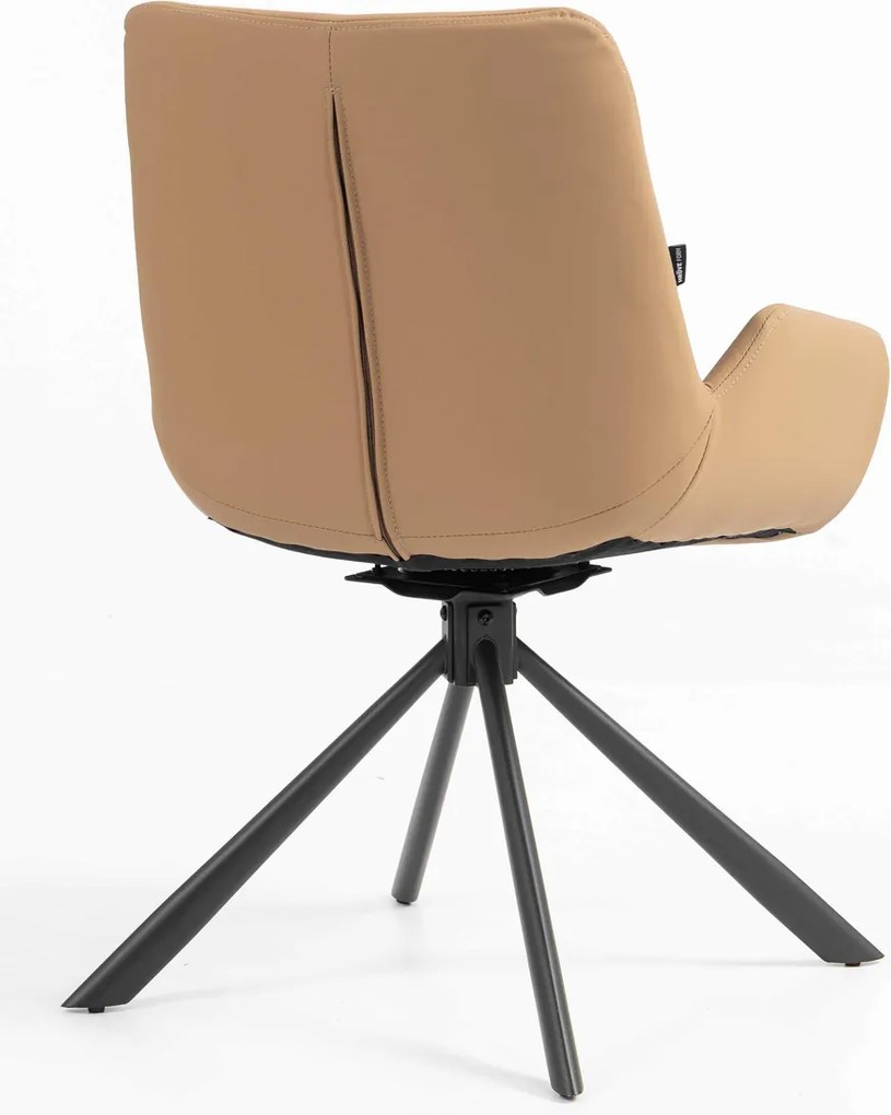 HR240 BAZA STEA Scaun Carmel Piele Ecologica Premium Soft cu Bază Neagră