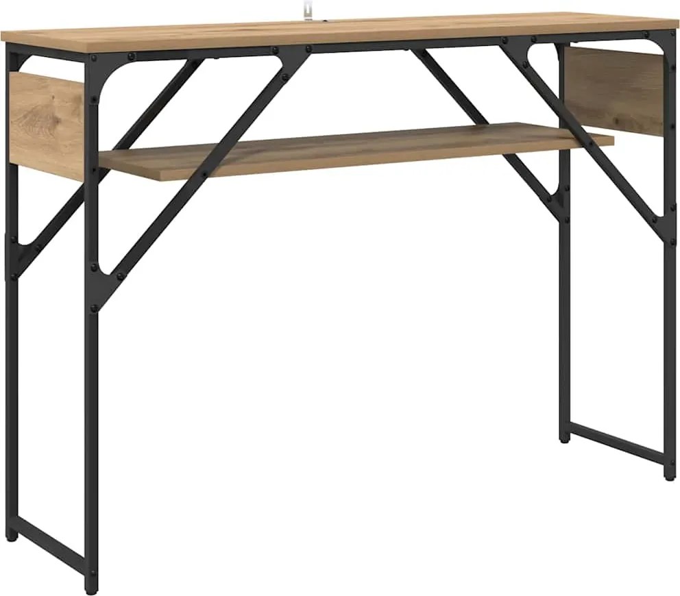 vidaXL MasaConsole Stejar Artizanal 105x30x75cm Lemn compozit