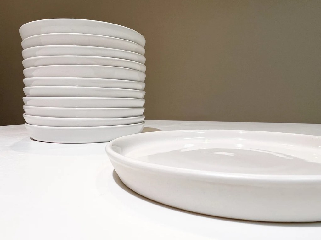 Farfurie Desert Casablanca Alb 20 cm (glazura din minerale)