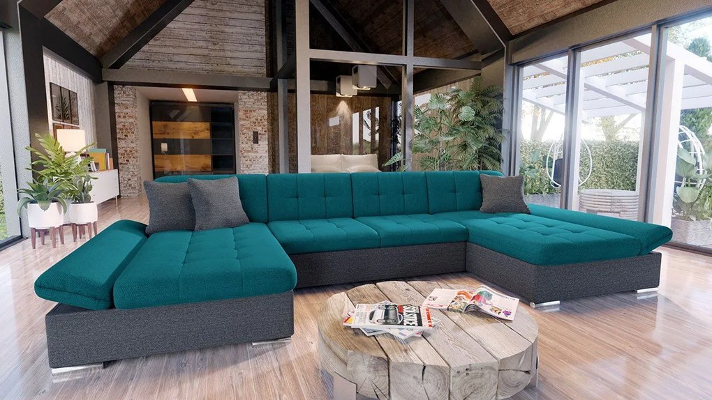 Canapea extensibilă Agnara (piele ecologică soft 011 + lux 06 + lux 5). 1053631
