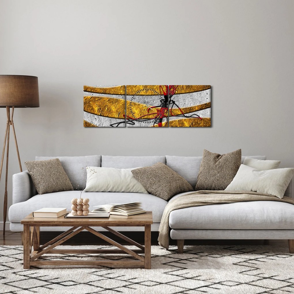 Tablou abstract (cu ceas) (90x30 cm)