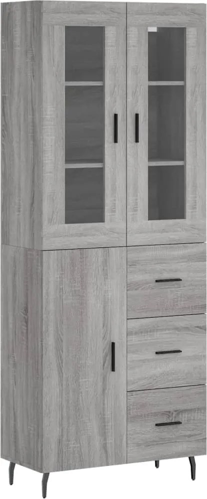 vidaXL Dulap înalt, gri sonoma, 69,5x34x180 cm, lemn compozit