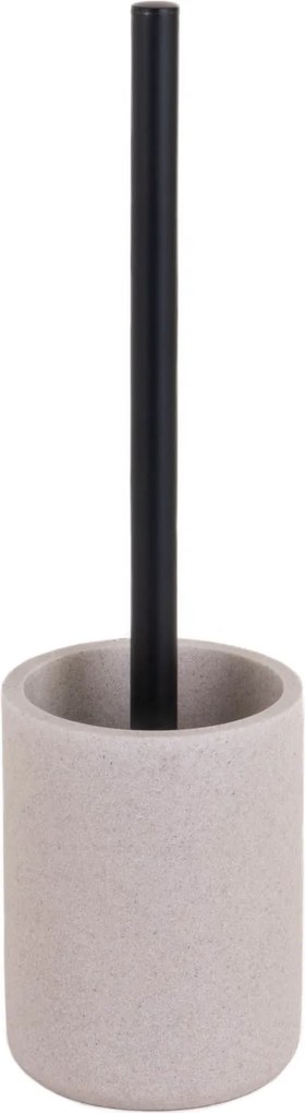 Perie de toaletă cu mâner negru, 10 x 40 cm, NISIP