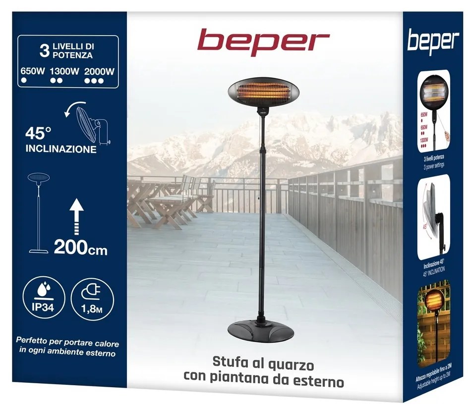 Beper P203PAN002 încălzitor de exterior cu suport