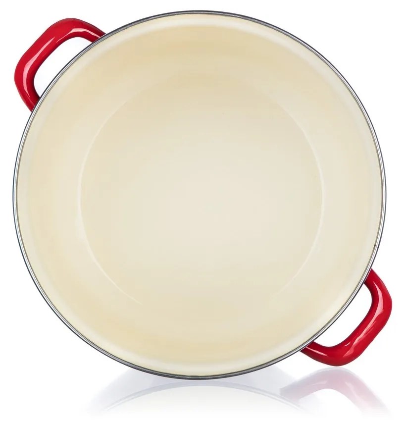 Oală emailată cu capac Banquet Milton roșu, 24 cm, 5,9 l, 24 cm