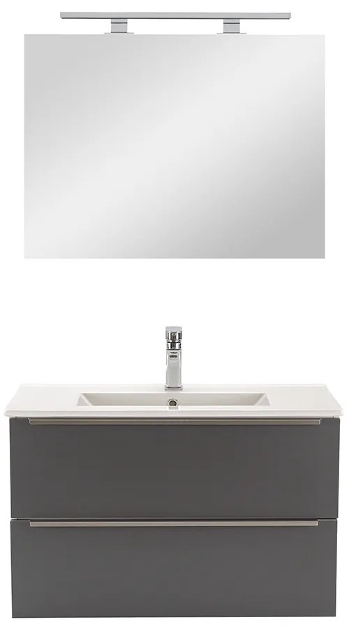 Mobilier complet de baie Vario Trim 80 alb-antracit