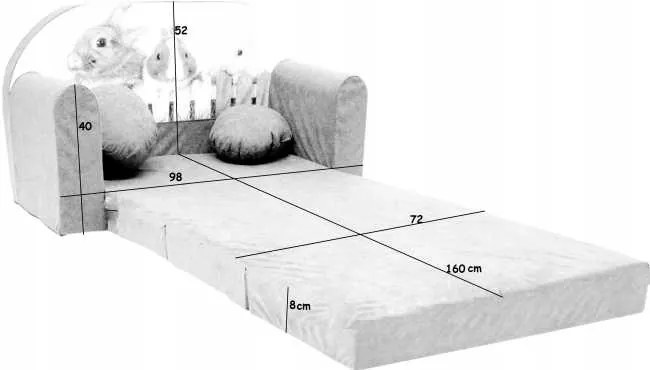 WELOX CANAPEA COPII - ARCHA - 98 X 170 CM