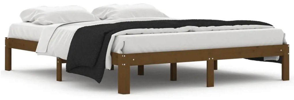 810378 vidaXL Cadru de pat, maro miere, 160x200 cm, lemn masiv de pin