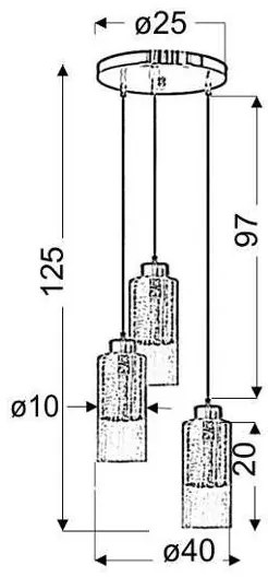 Lustră pe cablu LIBANO 3xE27/60W/230V