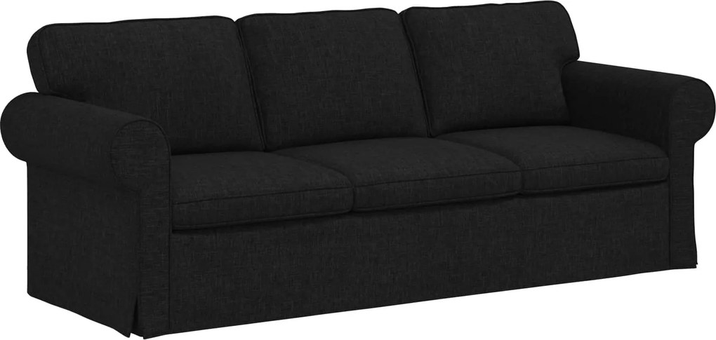 vidaXL Canapea Negru 215 x 82 x 80 cm țesătură